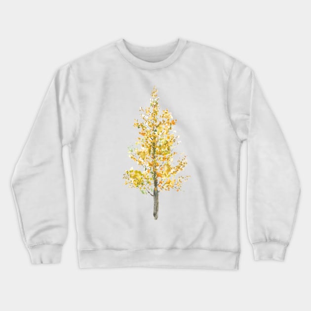 one lone yellow poplar tree watercolor Crewneck Sweatshirt by colorandcolor